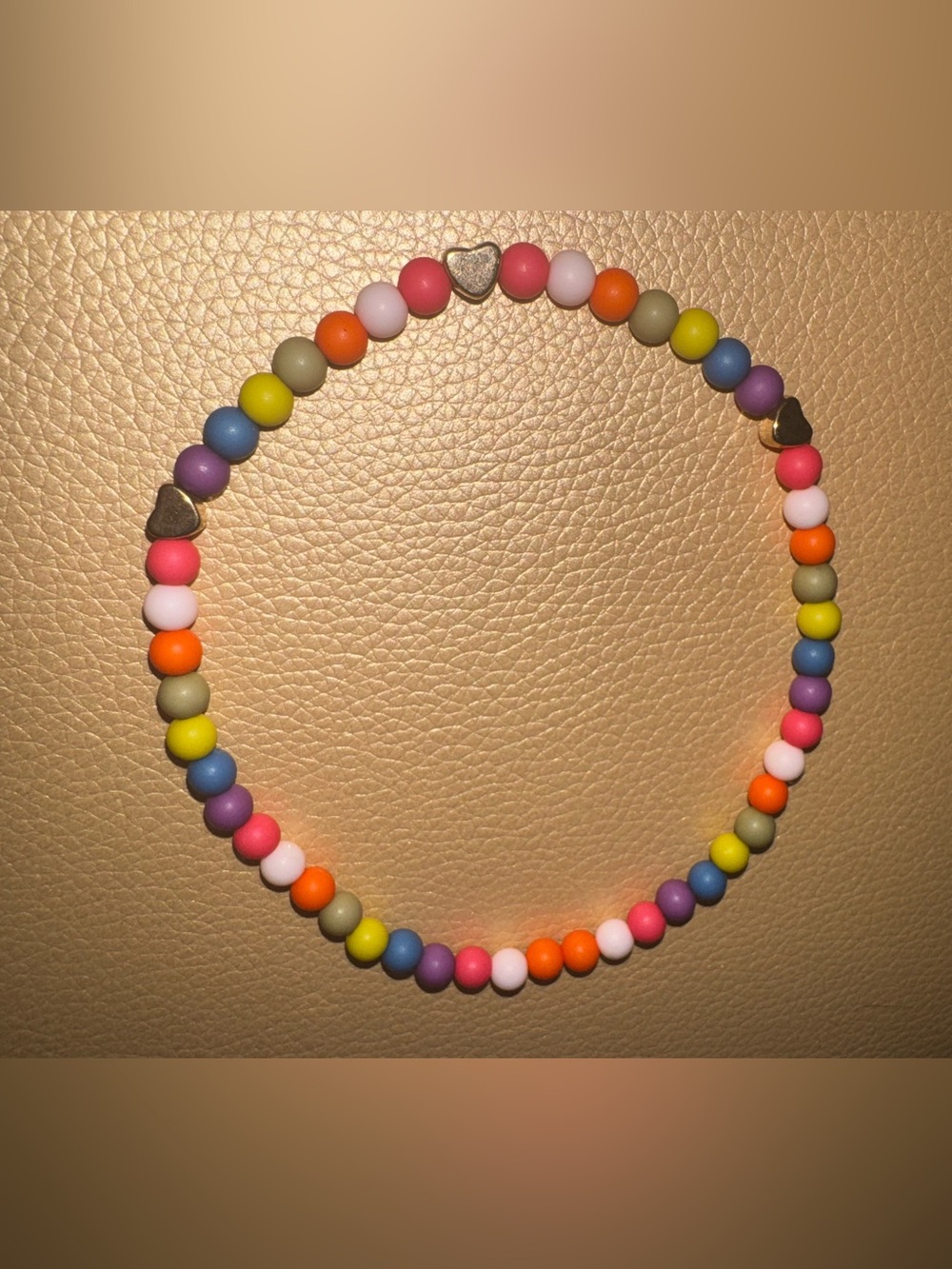 Kids Multicolor Beaded Choker with Heart Accents